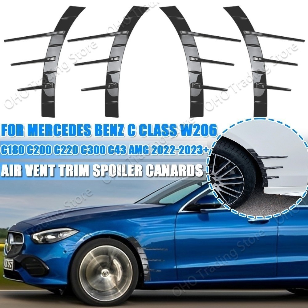 Fender Conjunto De Ventilação De Ar Da Roda Pára-Choque Lateral Guarnição Capa Canard Para Mercedes Benz Classe C W206 C