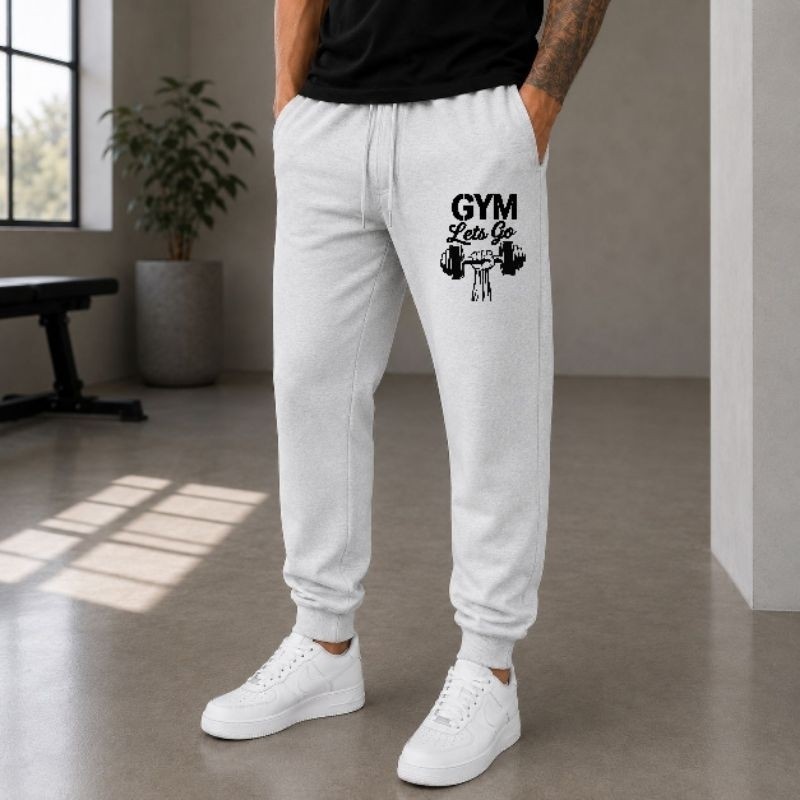 Calça Masculina Moletom Esportiva Academia Musculação Fitness Estampa Peso Confortável com Bolsos Treino Gym Unissex