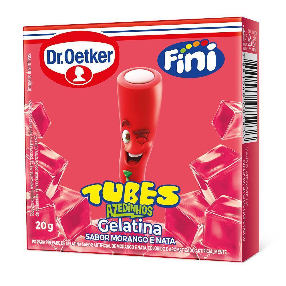 Gelatina Tubes Morango Azedinho - Fini