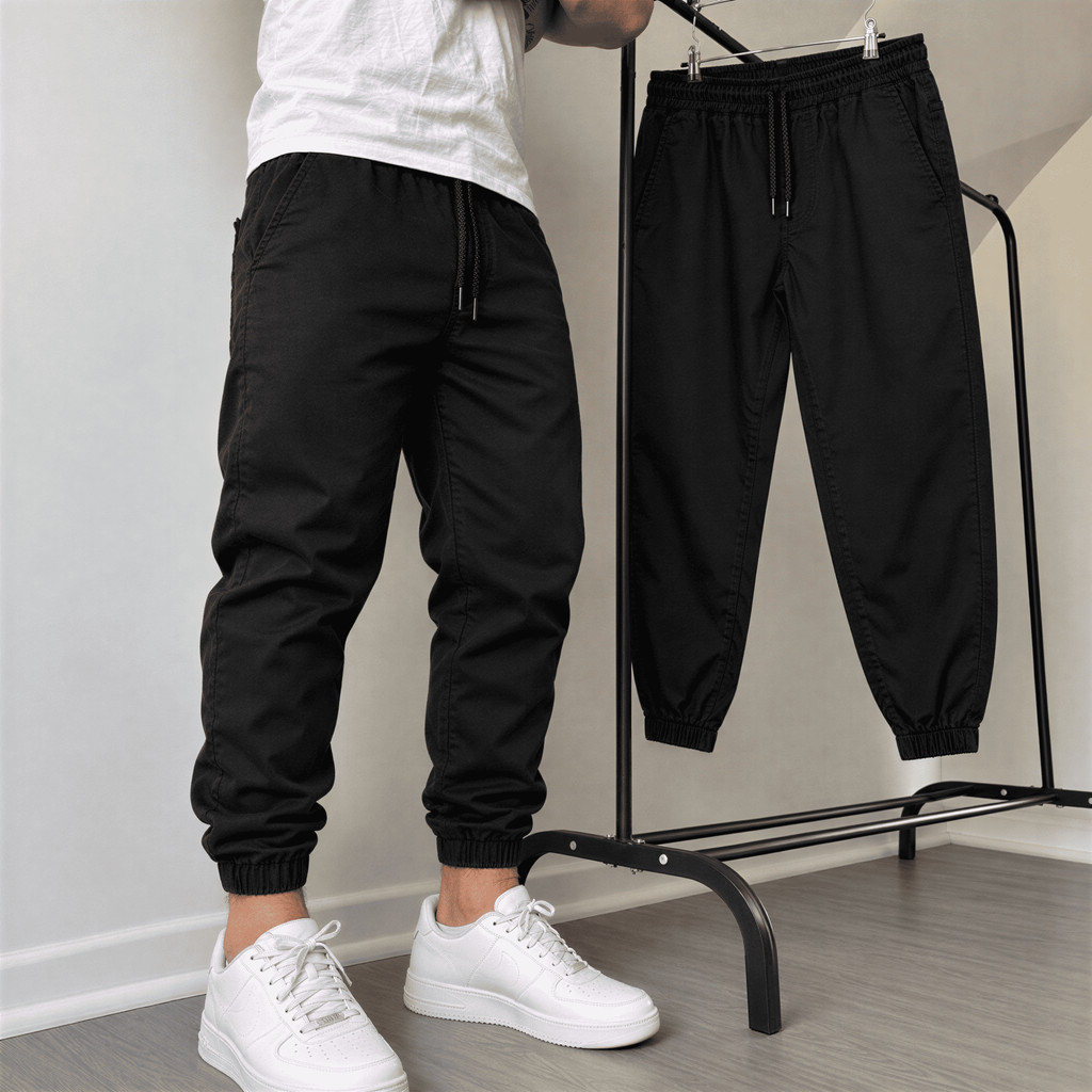 Calça Jogger Masculina Sarja ou Jeans 4 Bolsos com Punho Elástico Streetwear Casual Confortável Premium Moda