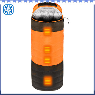 Ployfy Yinhing saco de dormir aquecido para acampamento de inverno 210T poliéster quente com aquecimento saco portátil