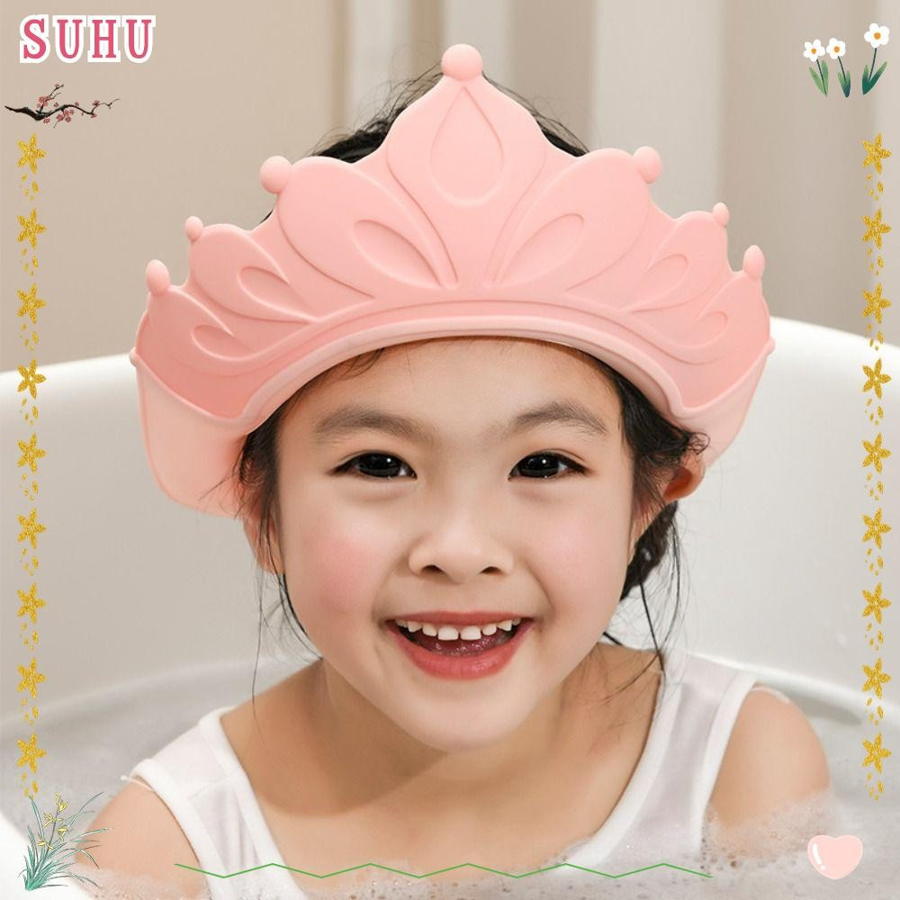 Touca de banho para bebês com ajuste de silicone, touca de banho impermeável, para proteger o QTVL.