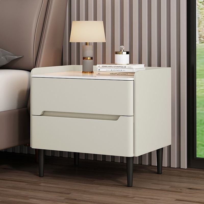 Mesa de cabeceira de madeira maciça luz doméstica luxo quarto High-End simples e moderno mesa de cabeceira novo couro ar