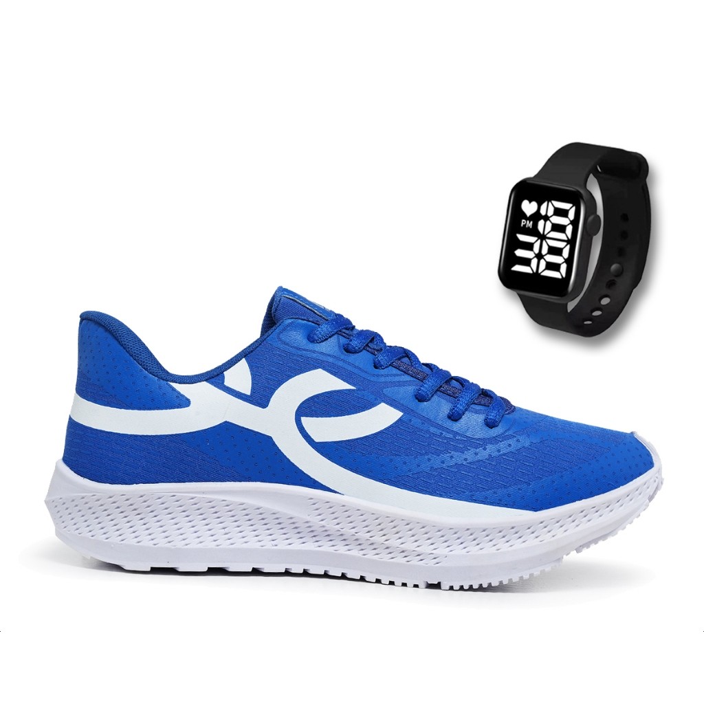 Tênis Masculino Prospect Olimp Caminhada Esporte Treino Conforto + Relógio Led
