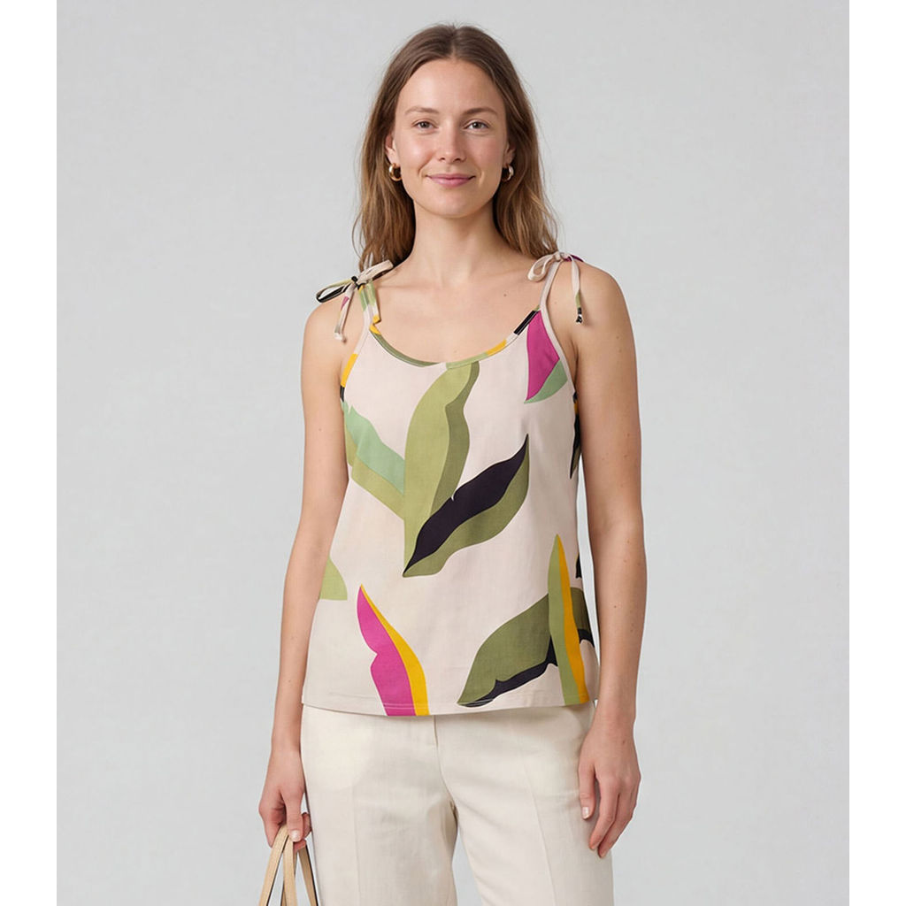 Blusa De Alça De Laço Infinita Cor Baunilha