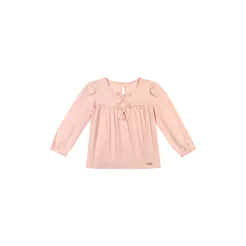 Blusa Infantil Menina Suedine Laços Colorittá Rosa