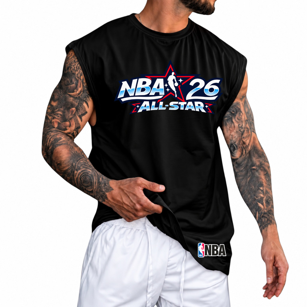 Regata Machão Oversized NBA 100% Algodão Camiseta Cavada Musculação Streetwear Treino Academia