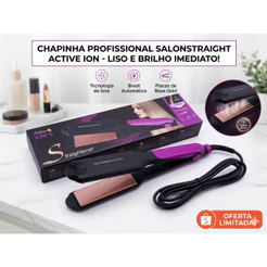 Prancha Alisadora Chapinha Profissional Cerâmica 220°C Bivolt Anti Frizz Efeito Salão Alisamento Perfeito Cabelo Liso