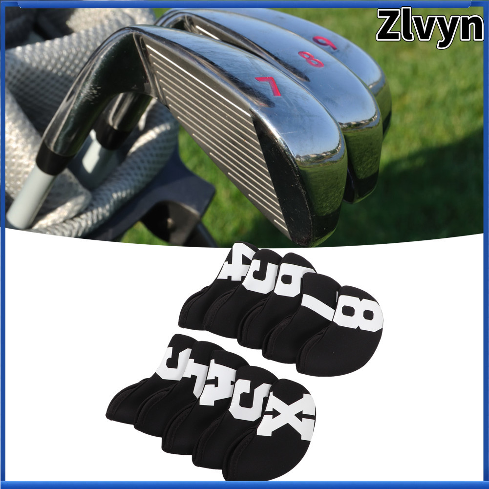 Zlvyn-br Alomejor Neopren Langable Iron Head Cover para proteção de clube Usuários de multiclubes 10 unidades Conjunto