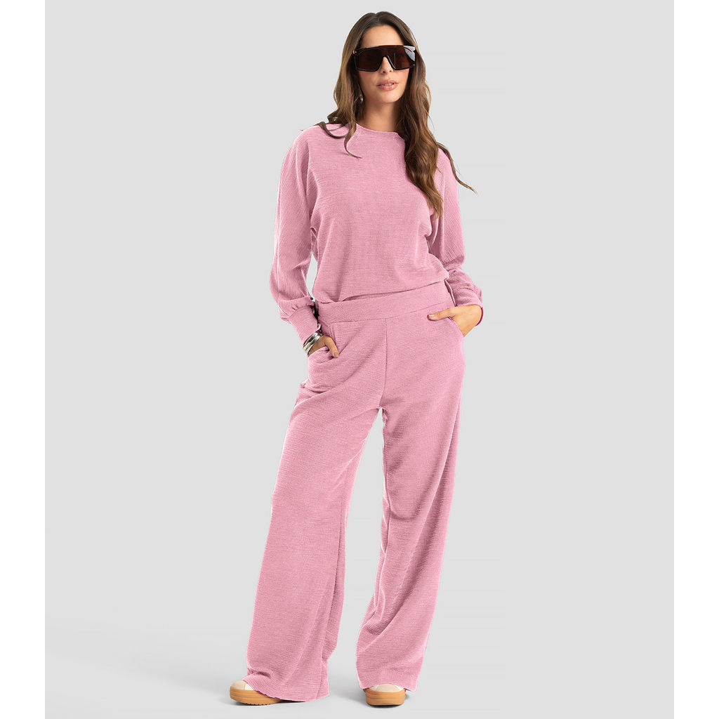 Calça Feminina Malhão Maquinetado Dianna Rosa
