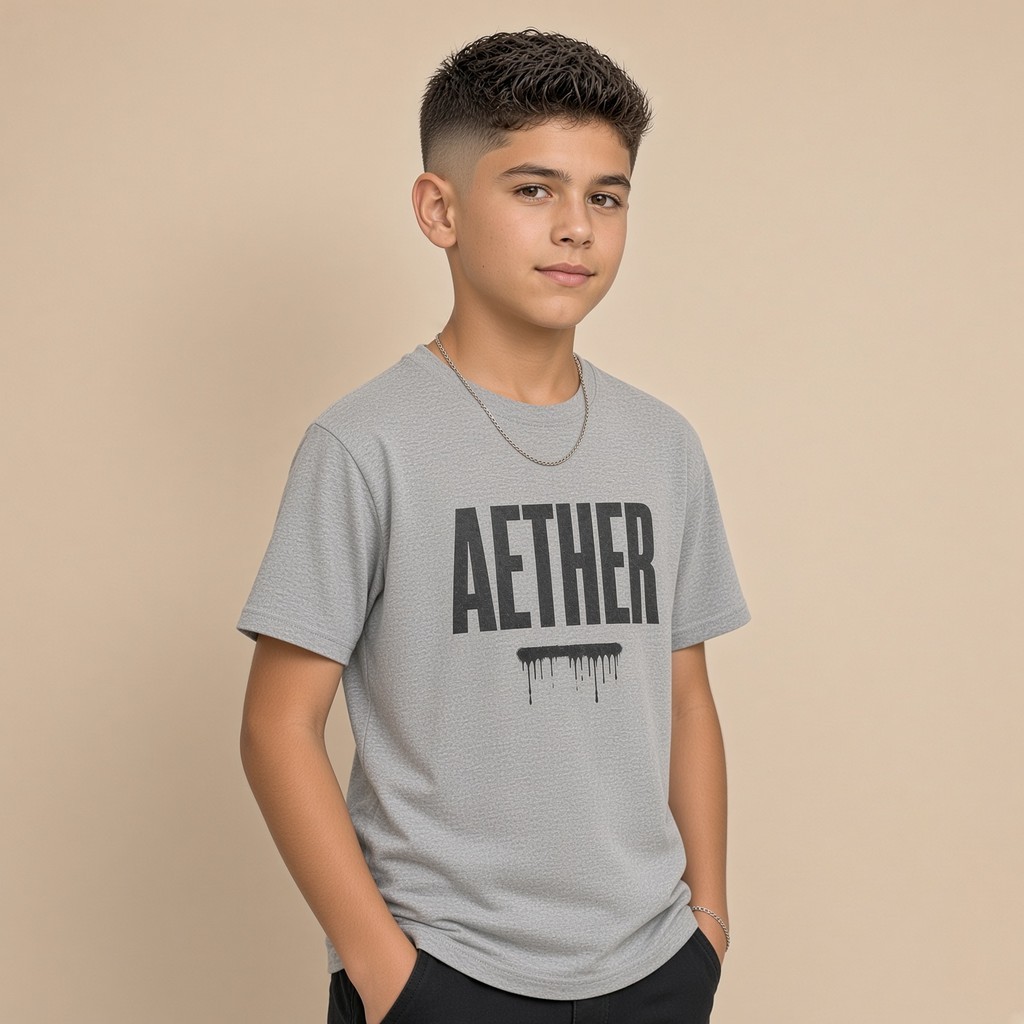 Camiseta Infantil e Jovem Estampada Aether 100% Algodão Premium Criança Personalizada Unissex Blusa Camisa Jovem