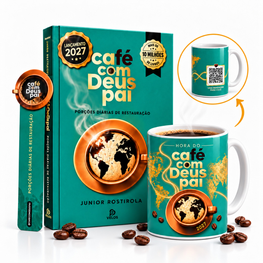 Kit Café Com Deus Pai 2027 Livro Brochura + Caneca Exclusiva