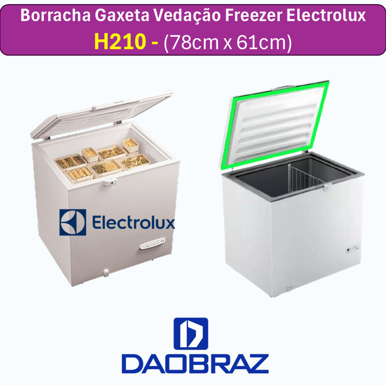 Borracha Modelo H210/H222 compatível com Freezer Horizontal Eletrolux - (61cm x 78cm)