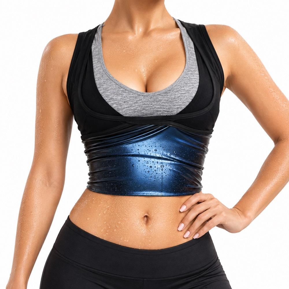 Regata  Feminina Sweat Shaper Sauna Modeladora Compressao Camiseta Fitness Academia Musculacao Corrida Caminhada Bike Tr