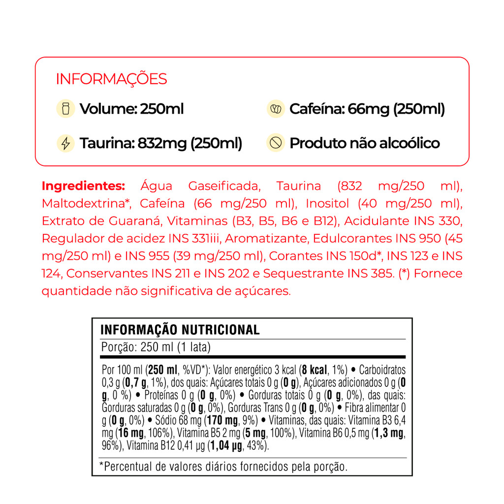 Energético Baly Cereja Sem Açúcar 250ml x 6 UN — imagem 2 de 2