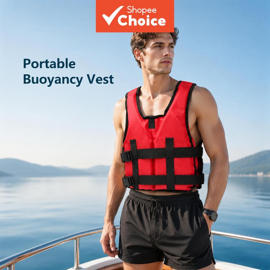 Colete salva-vidas portátil para adultos ajustável, colete para esportes aquáticos, natação, navegação, caiaque, pesca,