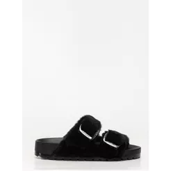 Chinelo Petite Jolie Lovin´ Flat Fur Preto PJ7720