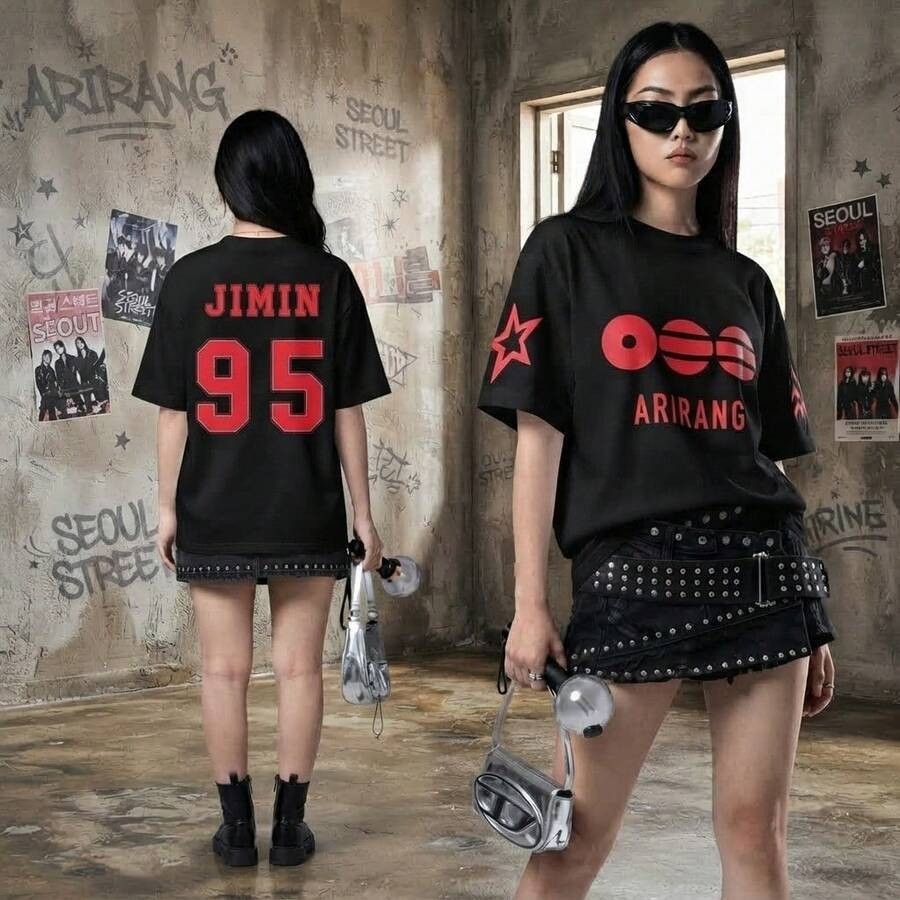 Tshirt Feminina Estilosa Estampada Jimin 95 Lançamento Camiseta 100% Algodão