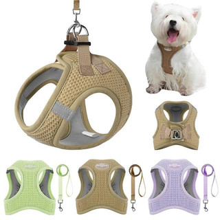 Arnês Para Gatos E Cachorros Com Trela , Colete Respirável Animais De Estimação , Roupas Cães Pequenos Médios , Coleira