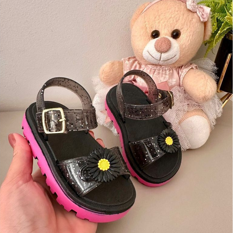 Sandália Papete Menina Bebe Flor Baby Infantil Feminina Confortavel Leve Lançamento NORELLEBRAND