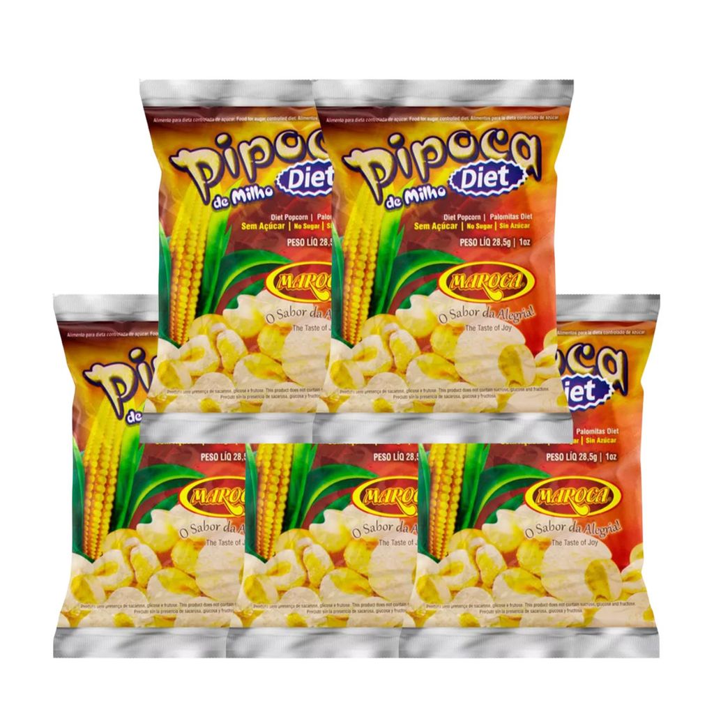 Kit Pipoca Doce Canjica De Milho Sem Açúcar - Maroca 5 Unidades 28,5g