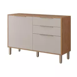 Módulo Cozinha MGM Divina Balcão c/ Tampo c/ 2 Portas e 2 Gavetas 120 cm Freijo/Off White-MGM