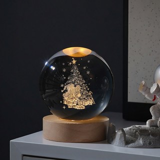 Estrela luz bola de cristal luz da noite interior esculpido 3d sistema Solar bola vidro decoração Desktop ornamentos esf