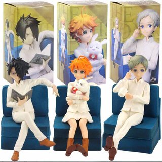 Bonecas de 14 cm, figuras da série «The Promised Neverland»: Grace Campo, Orphan Ray, Emma, Norman, sentados no sofá, mo