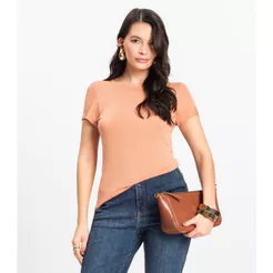 Blusa Feminina Básica Visco Tricot Rovitex Marrom