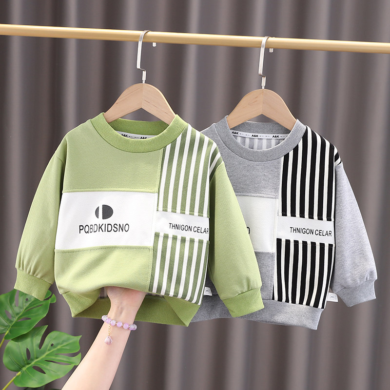 Bebê primavera outono manga comprida camiseta meninos moletom moda versão coreana crianças roupas de primavera bebê fino