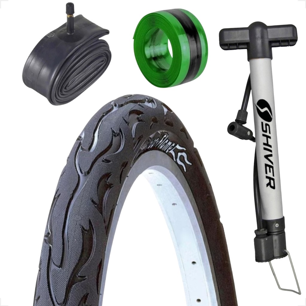Pneu Bicicleta Kenda Flame Aro 26 x 2.125 Balão + camara Shiver + Brinde bomba de ar e fita antifuro · foto 2