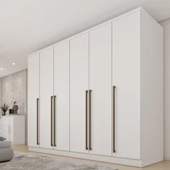 Guarda-Roupa Casal 6 Portas 8 Gavetas Yescasa Branco Neve Portugal Neve
