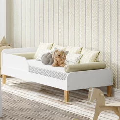 Mini Cama Infantil Montessori Branco Branco