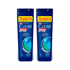 Kit Shampoo Clear AntiCaspa Ice Cool Menthol Leve 400ml Pague 330ml - 2 Unidades