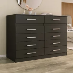 Cômoda 10 Gavetas 99,4x123x40,5cm Alesia - Yescasa Preto Preto