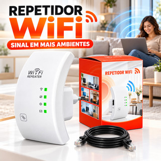 Repetidor De Sinal WiFi Sem Fio Extensor Potente 300Mbps Amplificador Internet Bivolt