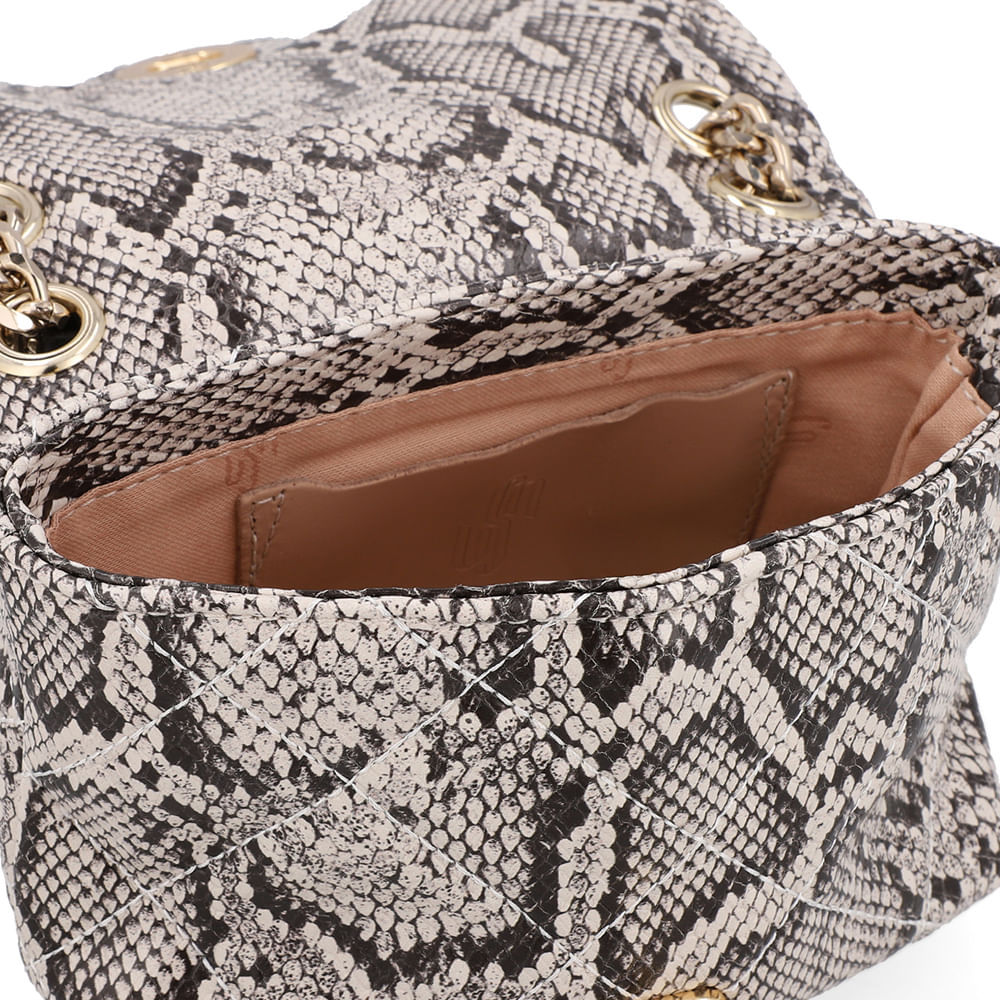 Bolsa Tiracolo Couro Cobra Natural — imagem 2 de 2
