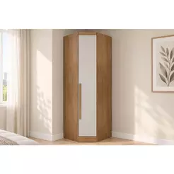 Closet Modulado de Canto Obliquo Rizon c/ 1 Porta cor Freijo Cumaru c/ Fendi - Novo Horizonte