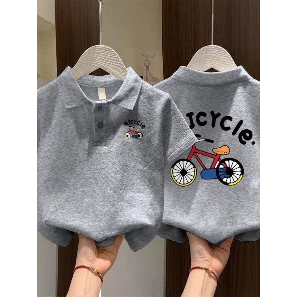 Influenciador crianças bebê verão camiseta gola POLO novo estilo de manga curta dos desenhos animados Anime perolado fin