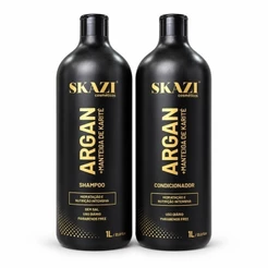 Kit Skazi Vegano Shampoo e Condicionador Argan e Manteiga De Karite 1litro