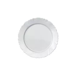 Kit 12 Pratos Raso Nadir Figueiredo Pétala Vidro Floral Branco 25cm