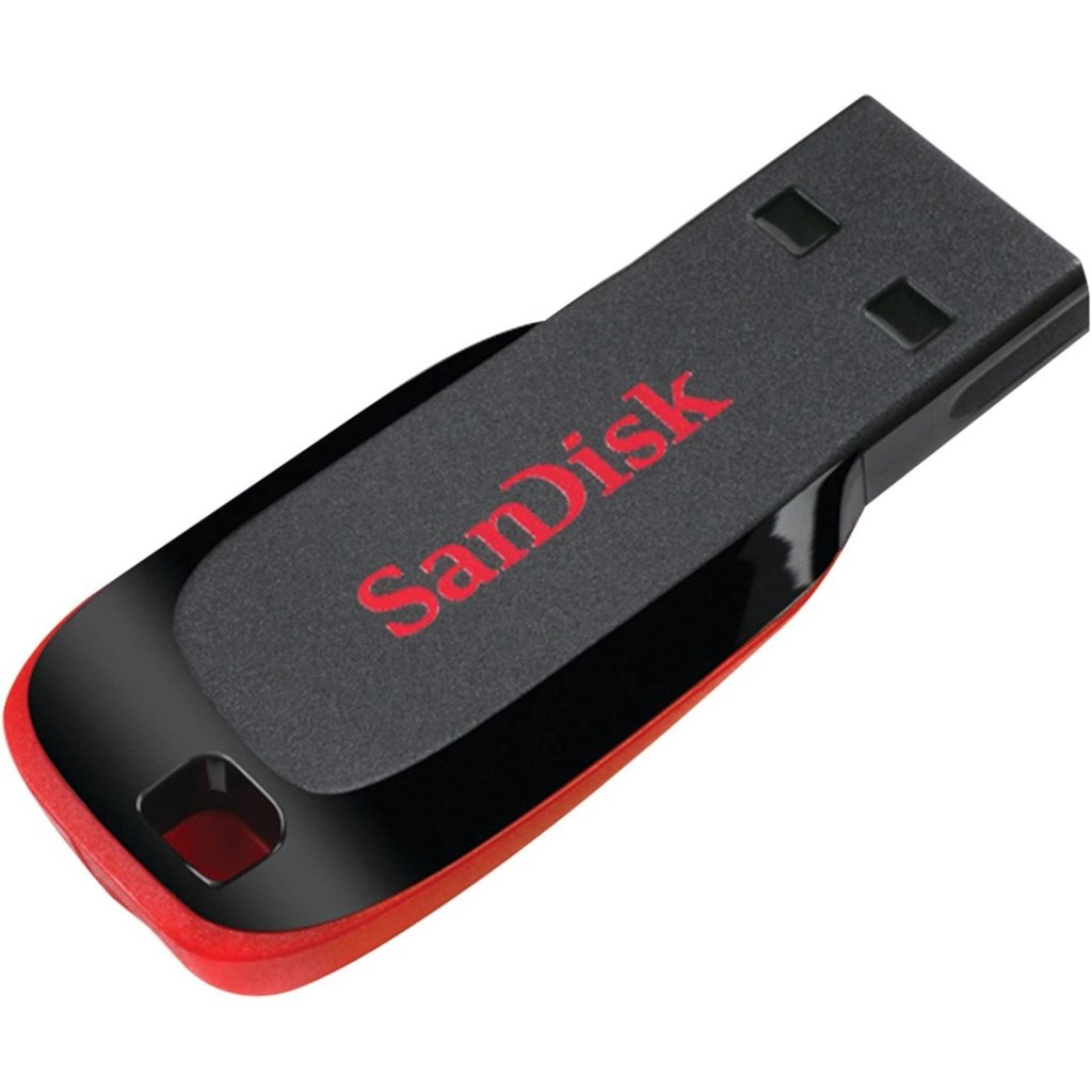 Pendrive SanDisk Cruzer Blade 2.0 preto e vermelho