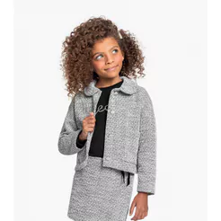 Casaco Infantil Tweed Shine Trick Nick Preto