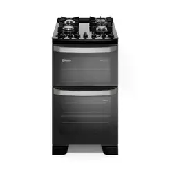 Fogão 4 bocas Electrolux Preto Experience Mesa de Vidro, 2 Fornos e Grade de Ferro Fundido (FE4DB)