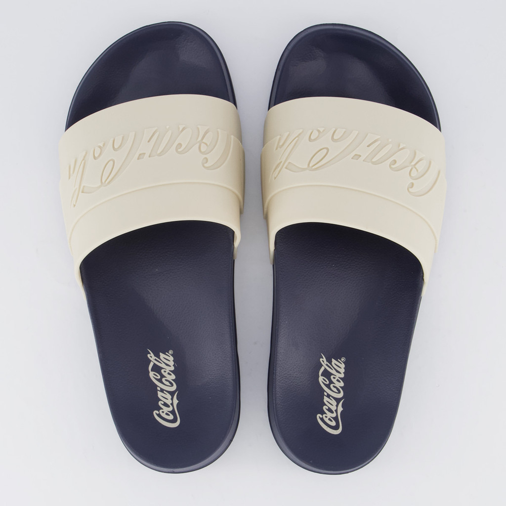 Chinelo Coca Cola Injetado Slide Elevate Marinho e Bege