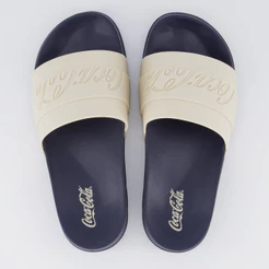 Chinelo Coca Cola Injetado Slide Elevate Marinho e Bege