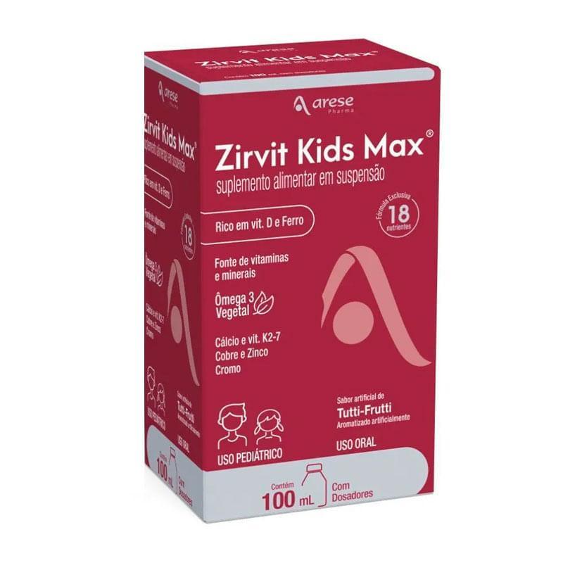 Suplemento Alimentar Zirvit Kids Max Suspensão Oral Sabor Tutti-Frutti 100ml