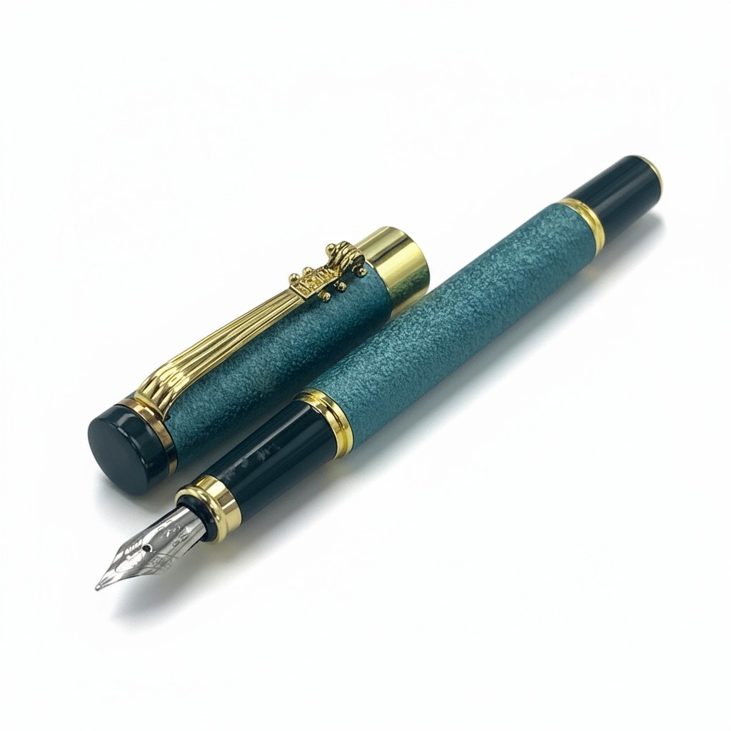 CANETA TINTEIRO EXECUTIVA PONTA PENA BRILHANTE VERDE 0,5MM LUXO ELEGANTE PRESENTE em Oferta na Shopee