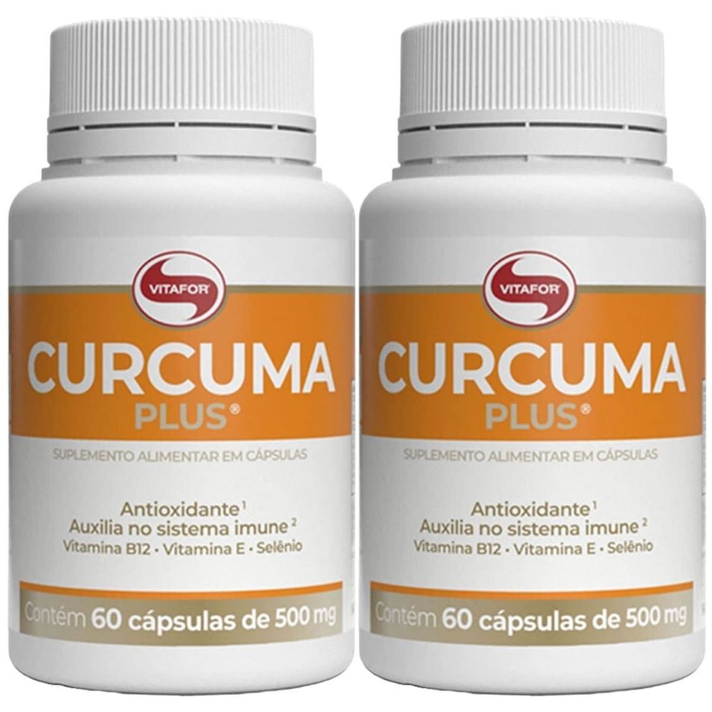 Kit 2X Curcuma Plus - 60 Cápsulas Softgel - Vitafor em Oferta na Shopee