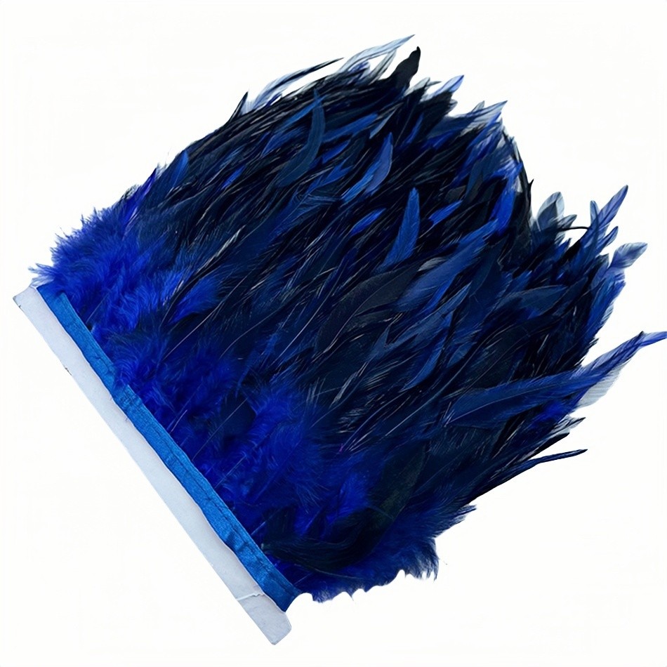 1M Azul Real Faisão Pena Guarnição Fita Pluma Natural Franja Para Costura DIY Vestido De Festa De Casamento Decoração De